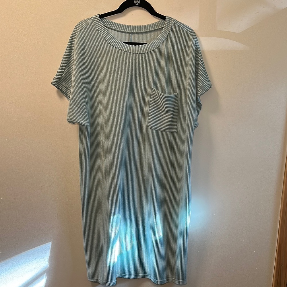 Women’s Blue Ribbed Knit Dress Size XL NWOT
